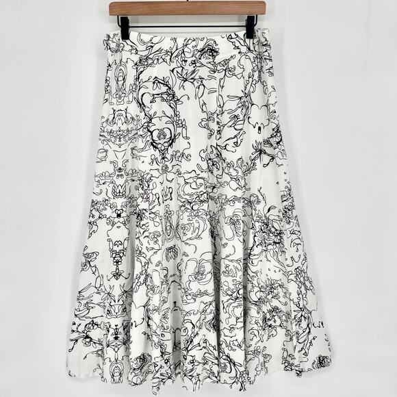 Soft Surroundings Amaranth Black and White Floral Maxi Skirt Size M - Picture 1 of 6